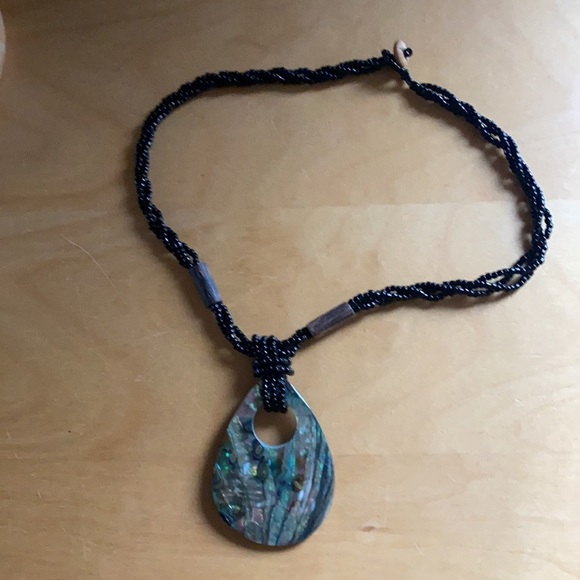 Shell Black Beaded Necklace from Indonesia - Picture 10 of 11